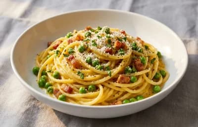 Pasta Carbonara with Peas