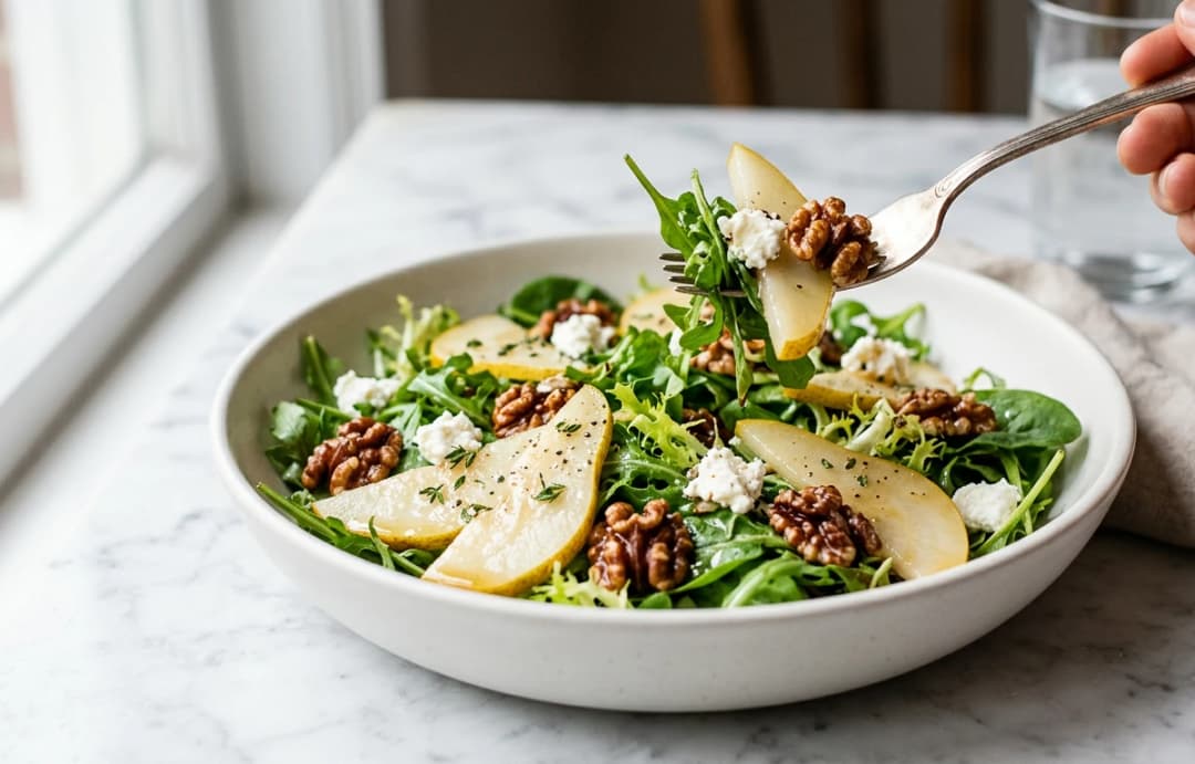 Pear, Walnut & Goat Cheese Salad