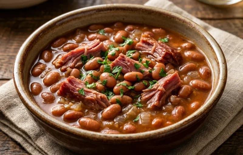 Pinto Beans and Ham, Cornbread and Pan-Fried Potatoes and Onions - Recipe 1