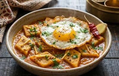Pitod ki Sabzi with Fried Egg