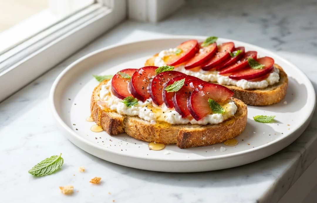 Plum & Ricotta Toast