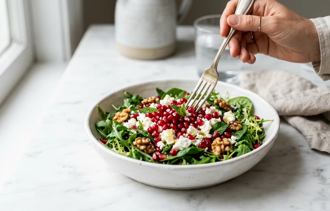 Pomegranate, Walnut & Feta Salad