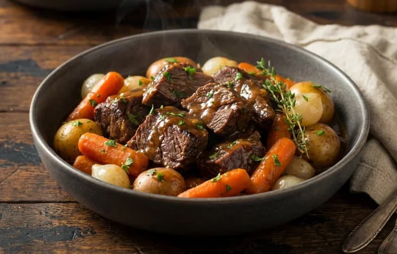Pot Roast, Egg Noodles and Glazed Carrots - Recipe 1