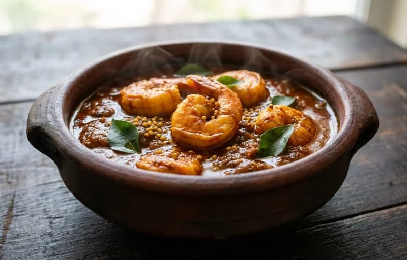 Matta Rice, Prawns Theeyal and Avial - Recipe 2