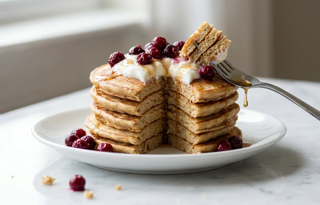 Protein-Packed Oat Flour Pancakes