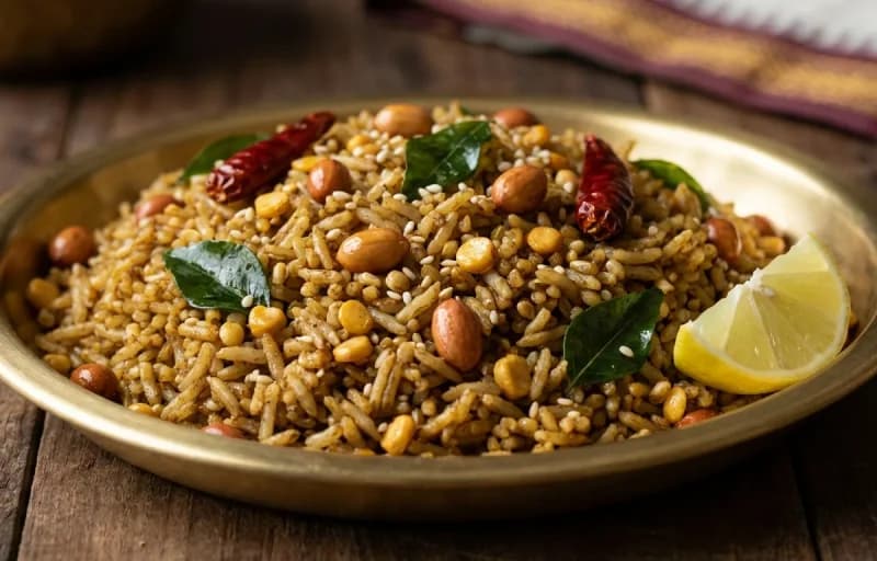 Puliyogare with Appalam - Recipe 1