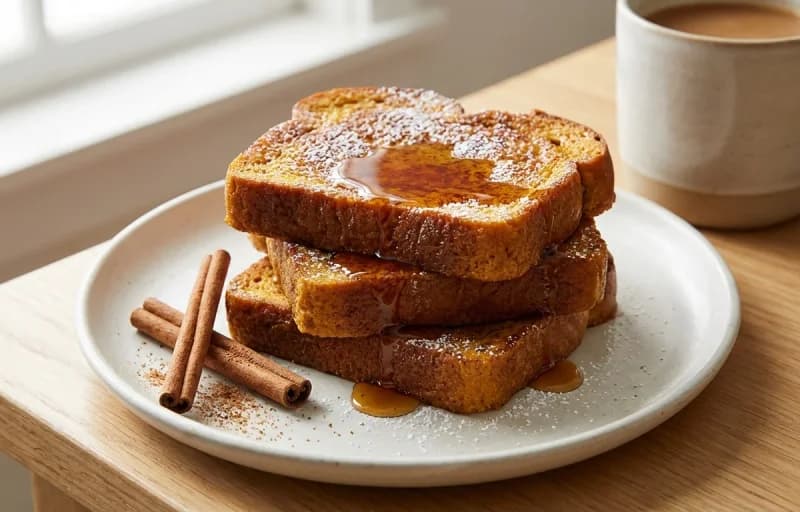 Pumpkin Bread French Toast, Cream Cheese and Filter Coffee - Recipe 1