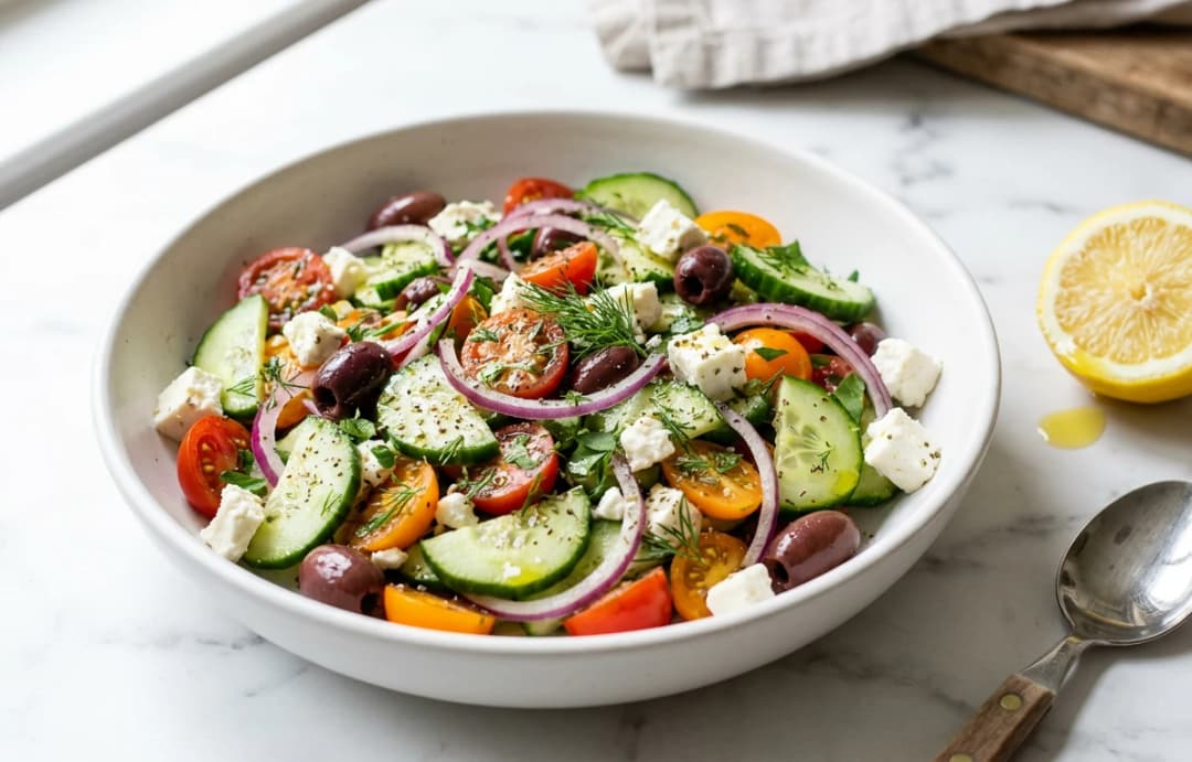 Quick Greek-Style Cucumber Salad