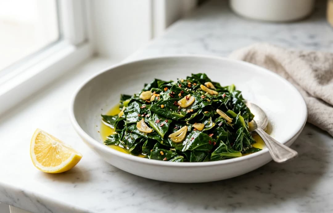 Quick Garlic & Lemon Collards