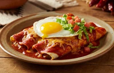 Red Chile Enchiladas with Fried Egg