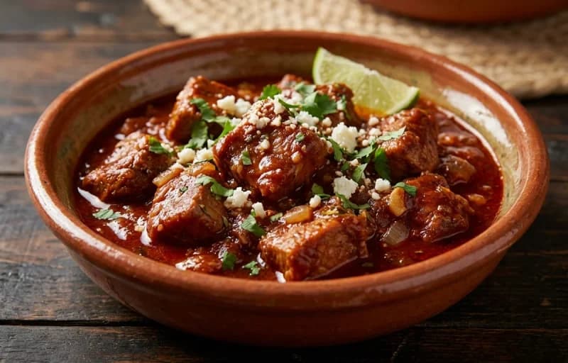 Red Chile Pork Stew, Buttered Hominy and Tortillas - Recipe 1