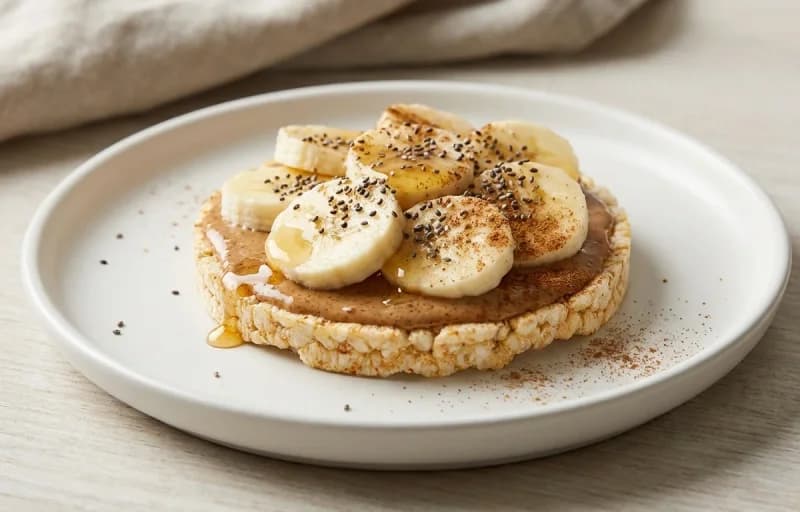 Rice Cakes with Almond Butter and Banana