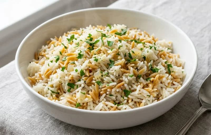 Chicken Piccata, Rice Pilaf and Steamed Asparagus - Recipe 2