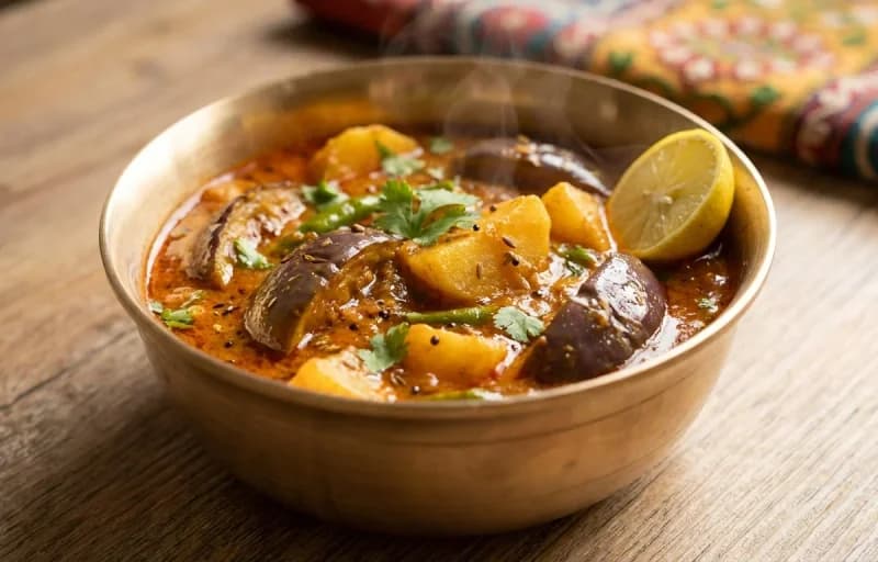 Ringan Bateta nu Shaak, Rotli and Masala Chaas - Recipe 1