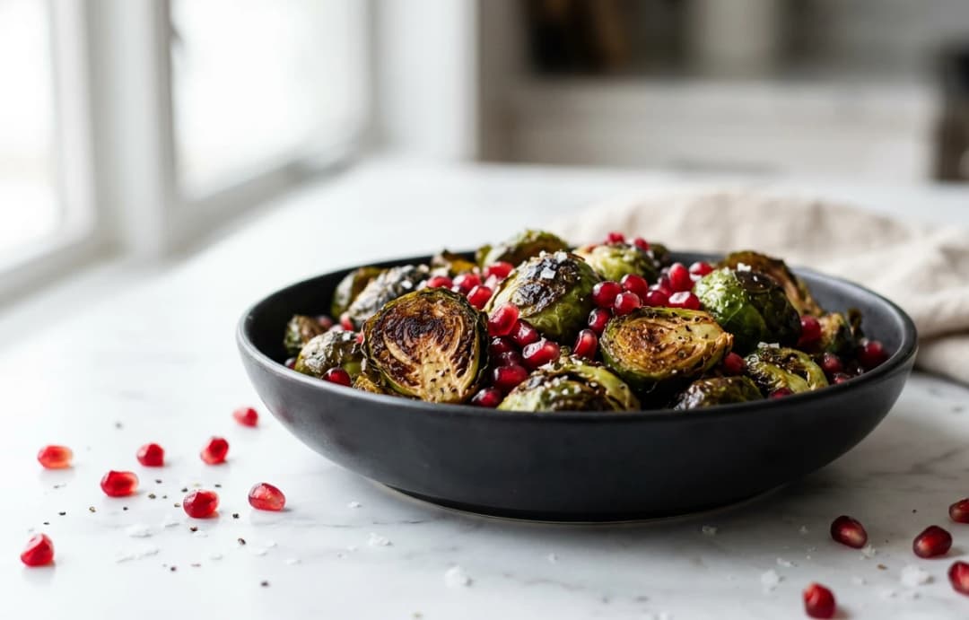 Roasted Brussels Sprouts with Pomegranate