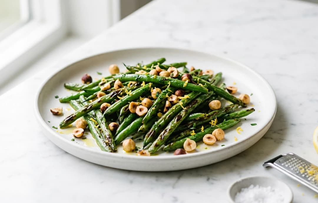 Roasted Green Beans with Hazelnuts