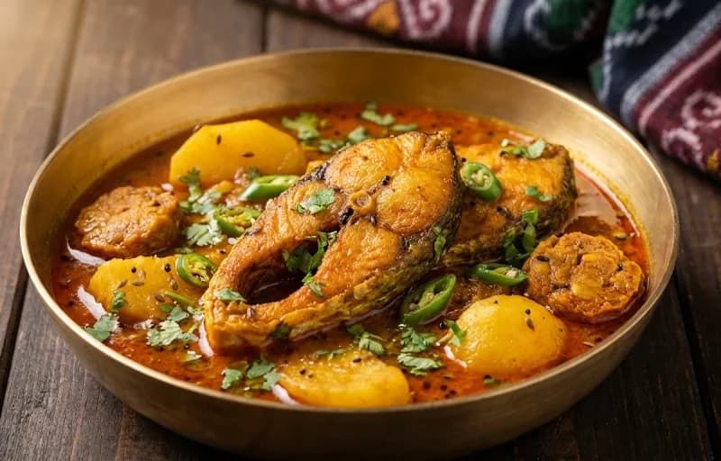 Bihari Arna, Rohi Machha Jhola and Kachumber Salad - Recipe 2