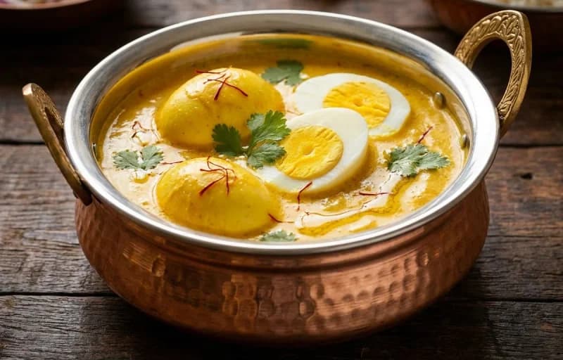 Saffron Egg Curry with Saffron Sheermal - Recipe 1