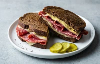 Salami and Mustard Sandwich
