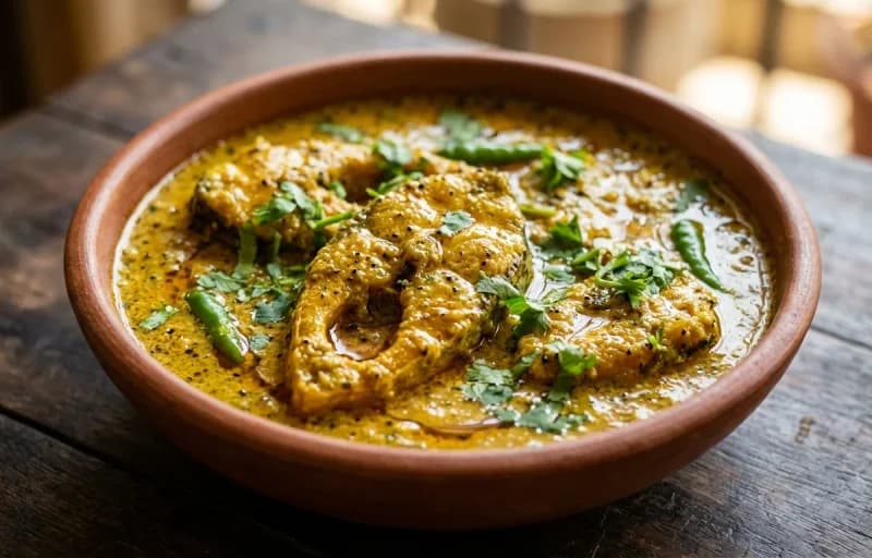 Sarson Machli, Steamed Basmati Rice and Sarson ka Saag - Recipe 1