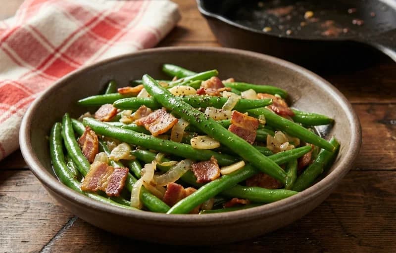 Chicken and Dumplings with Sauteed Green Beans with Bacon - Recipe 2