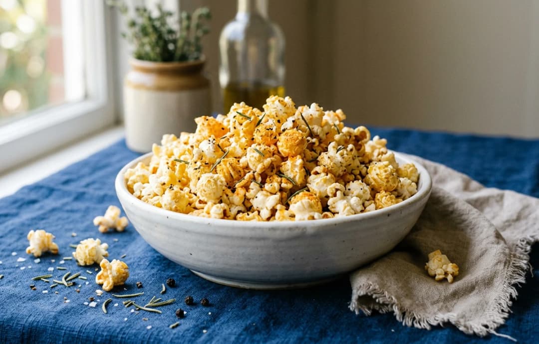 Savory Cheesy Herb Popcorn