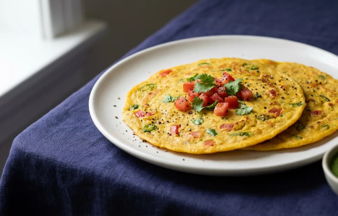 Savory Besan Chilla (Chickpea Pancakes)