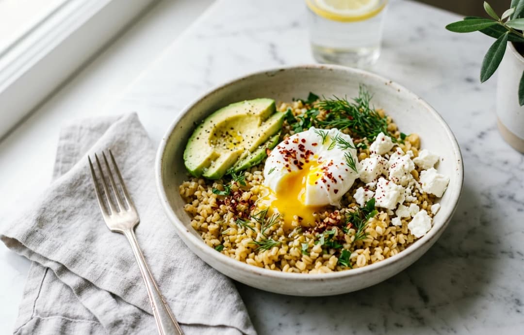 Savory Bulgur Breakfast Bowl