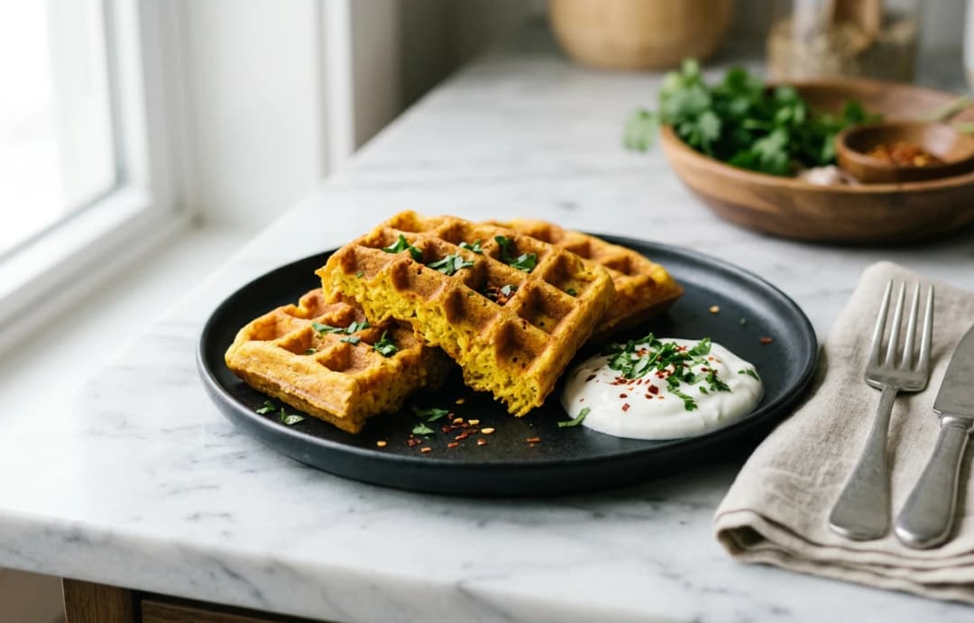 Savory Chickpea Flour Waffles