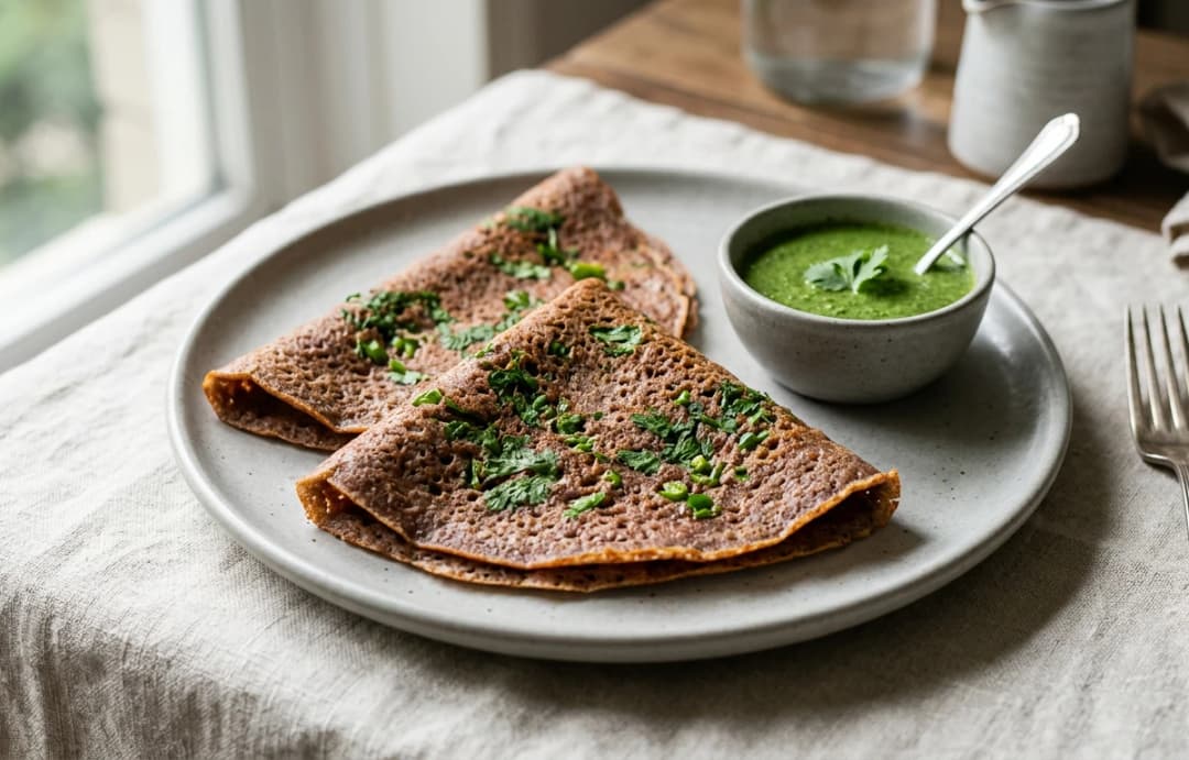 Savory Ragi & Herb Crepes