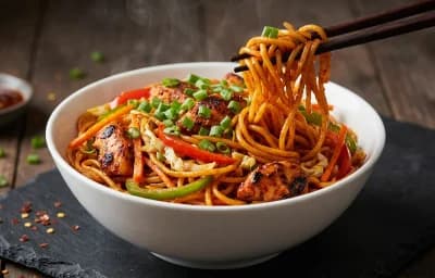 Schezwan Chicken Hakka Noodles