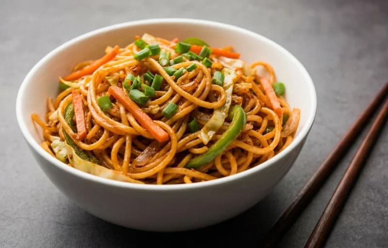 Dry Mushroom Manchurian with Schezwan Noodles - Recipe 2