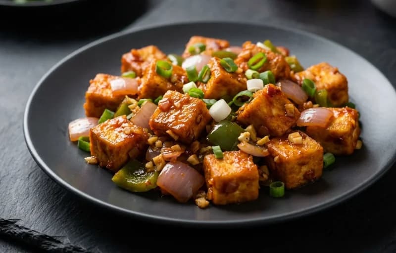 Schezwan Paneer Dry with Veg Hakka Noodles - Recipe 1