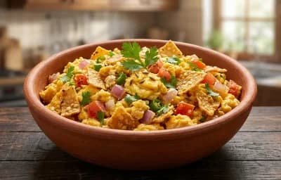 Scrambled Egg with Papad Churi