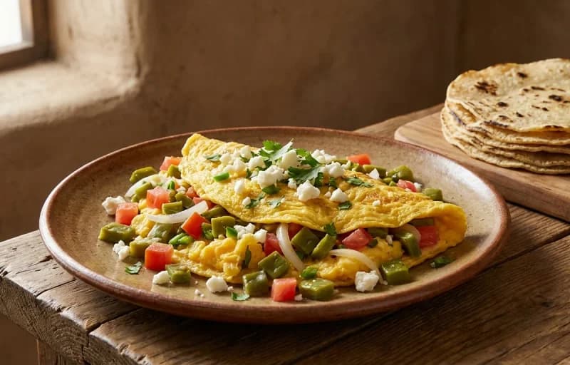 Scrambled Eggs with Nopales with Tex-Mex Refried Beans - Recipe 1