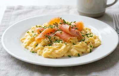 Scrambled Eggs with Smoked Salmon and Chives