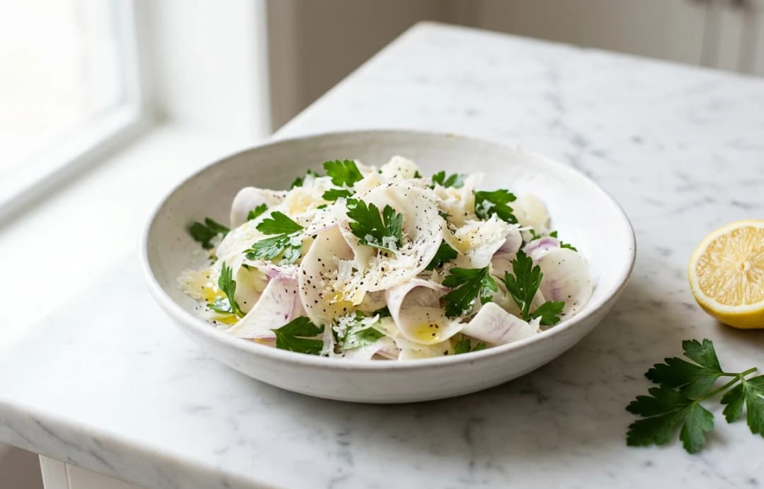 Shaved Turnip & Parmesan Salad