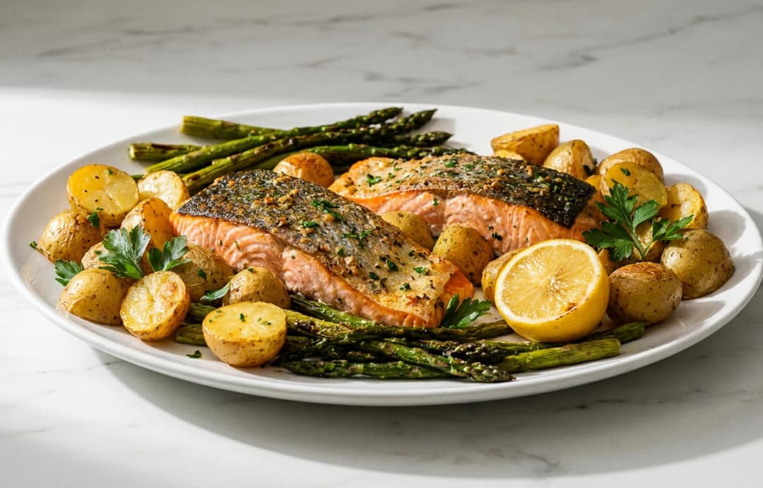 Sheet Pan Salmon & Potatoes