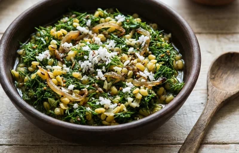 Shepuchi Bhaji with Chapati - Recipe 1