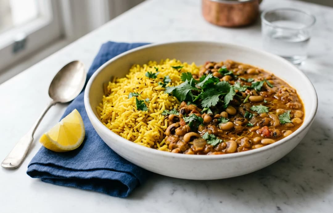 Simple Black-Eyed Pea Curry (Lobia)