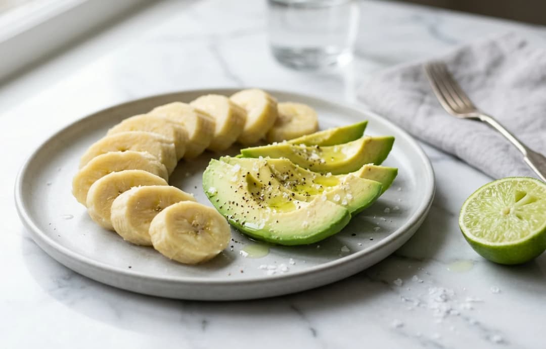 Simple Boiled Plantain with Avocado