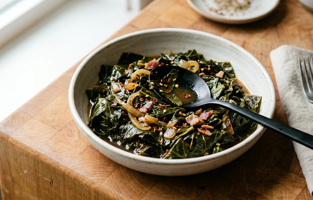Simple Braised Collard Greens