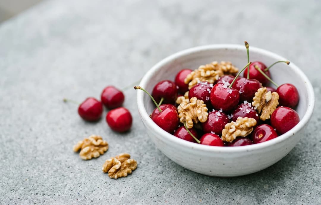 Simple Cherry & Walnut Snack Bowl