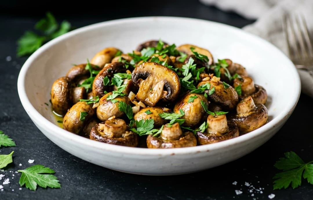 Simple Garlic Herb Sautéed Mushrooms