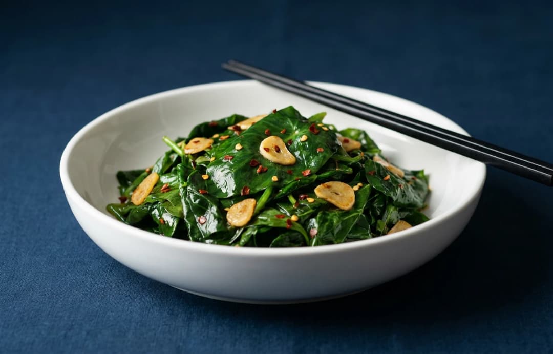 Simple Garlic Sautéed Leaves