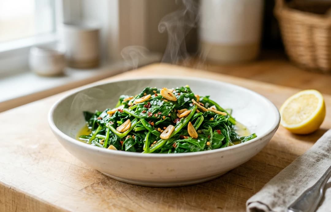 Simple Garlic-Sautéed Turnip Greens