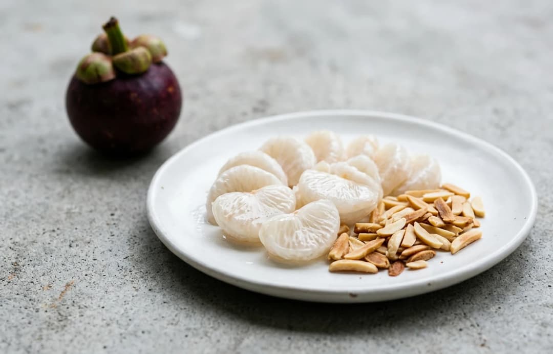Simple Mangosteen & Almond Plate