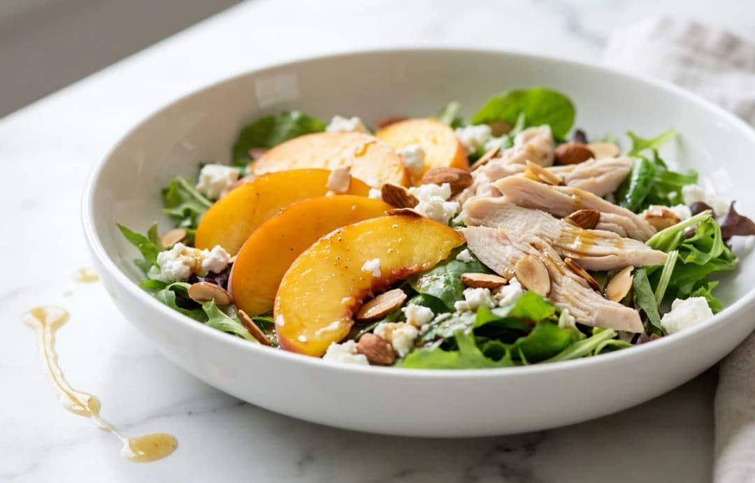 Simple Peach & Chicken Salad