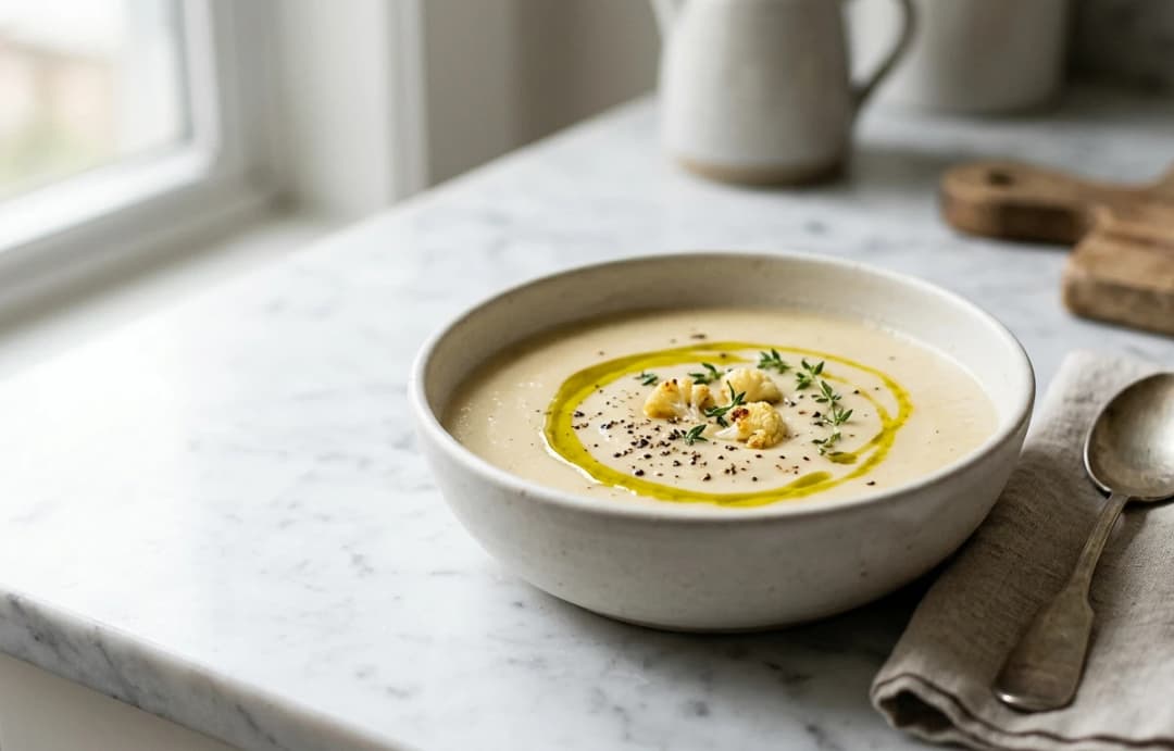 Simple Roasted Cauliflower Soup