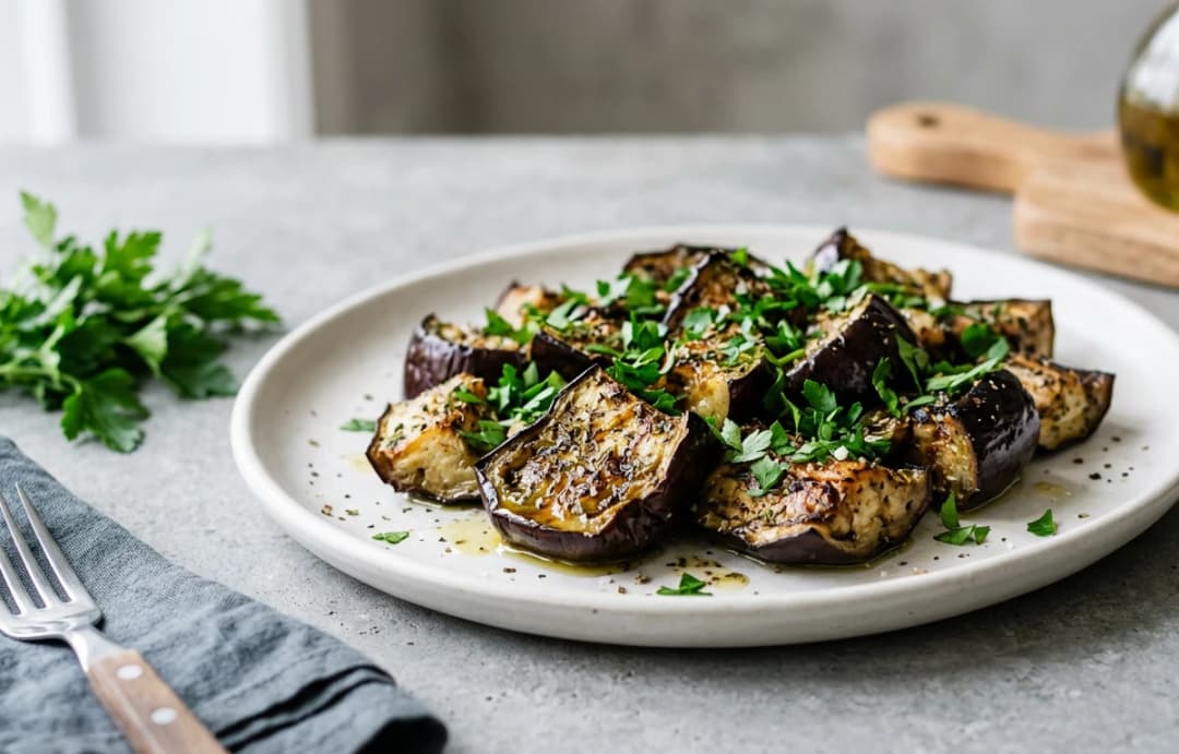 Simple Roasted Herbed Eggplant
